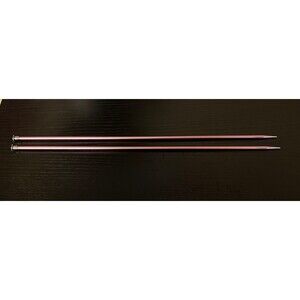 Bates Knitting #6 4 1/4mm Needles 14" long  Pink Aluminum Preowned-